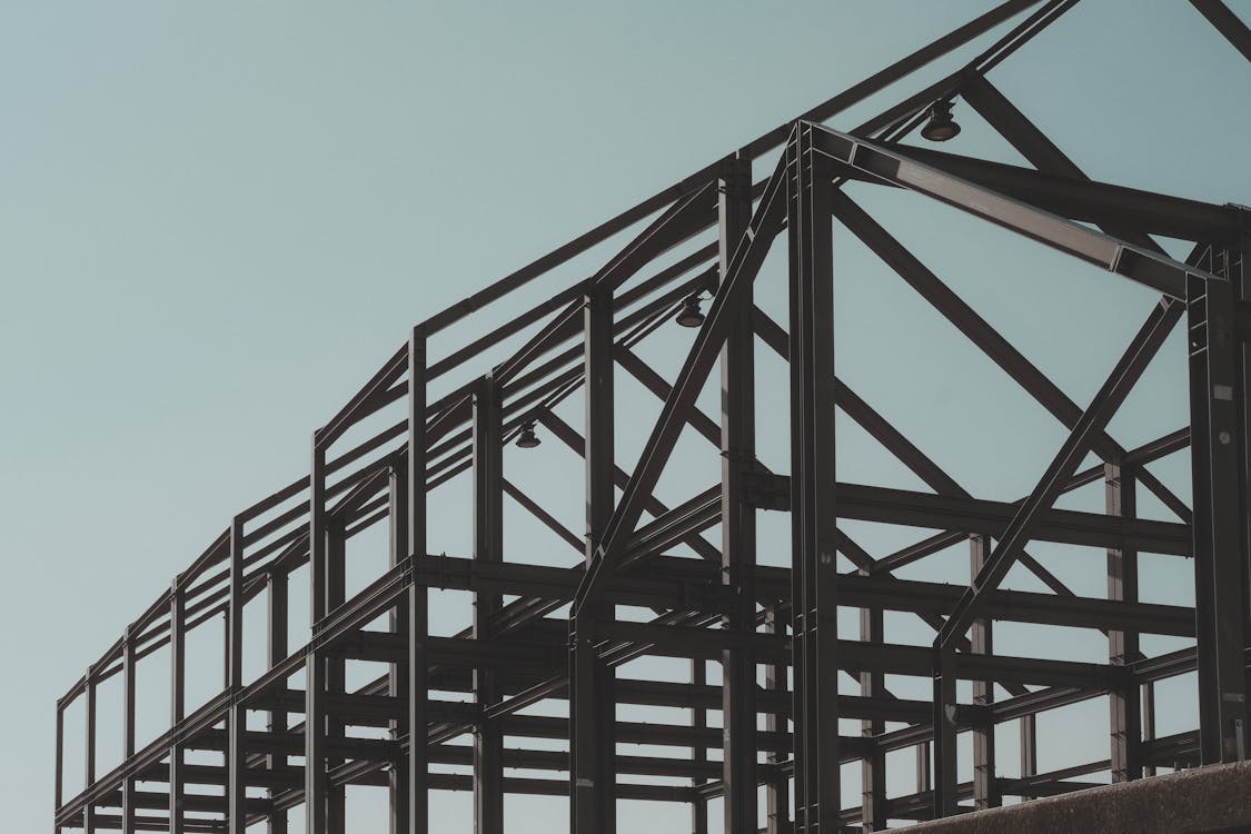 Steel framework under construction