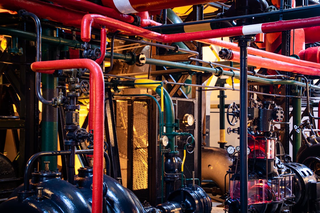 Complex industrial pipe network and mechanical systems